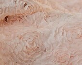 Lace Fabric Pink 3D Large Rose Wedding Fabric DIY Handmade 51.18" width 1 yard