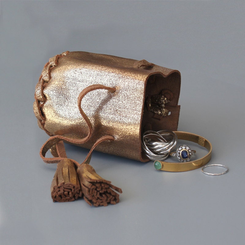 Gold Leather Coin Purse