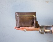 Leather wallet coin jewellery pouch
