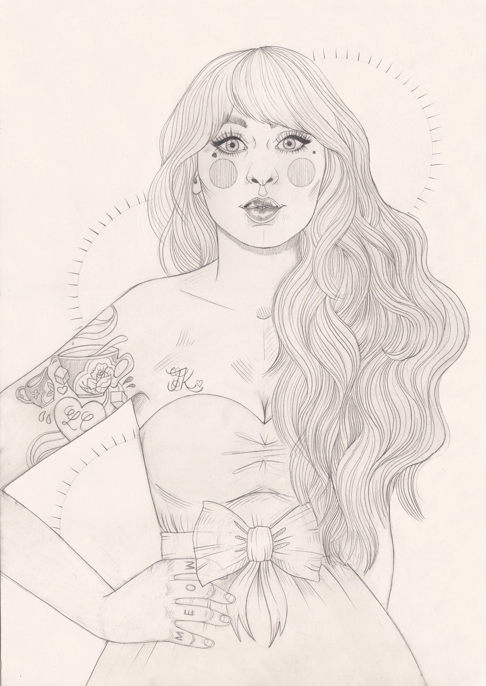 Zooey original drawing