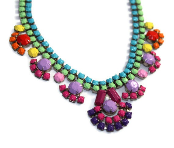 Vintage Hand Painted Necklace