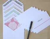 Hand Stitched Letter Pressed Hello Cards - Set of 6