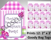 Favor Tags - Pink LadyBug - Personalized - DIY Printable Party Decorations Il_170x135