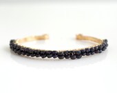 Sapphire Bracelet, Gold Bangle Bracelet, Bridal Jewelry, Gemstone Cuff Bracelet