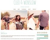 Premade Slideshow Blogger Template Design - Cleo & Winslow Blog - slideshow - white and teal blog, modern, Instant Download