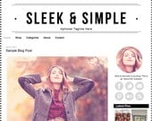 Premade Blogger Template Design - Sleek & Simple Blog - black and white striped background, modern blog