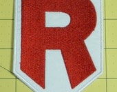 WHITE BACKGROUND Giovanni - Team Rocket emblem embroidered patch
