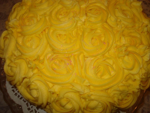 Triple Lemon Rose Petal Creamcheese/Buttercream Cake - Double Layer - All Occasion