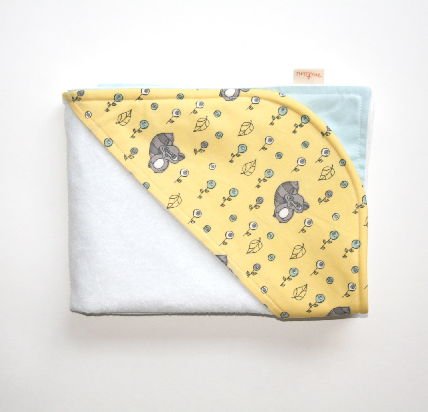 humble raccoon organic baby terry hooded towel & washcloth set