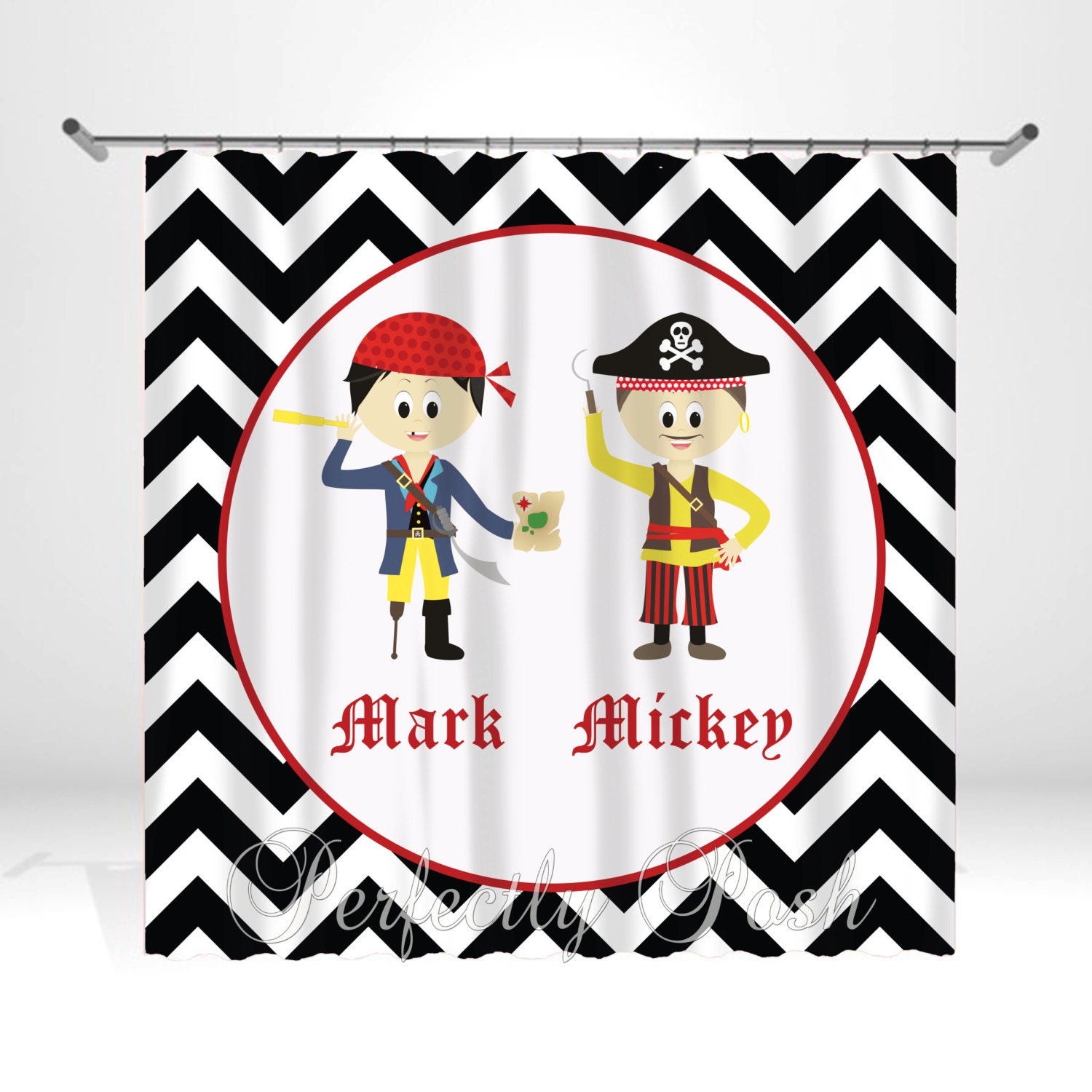 Personalized  Pirate Shower Curtain