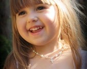 Flower Girl Necklace-Cross Necklace-Flower Girl Jewelry-First Communion Jewelry-Christian Wedding-Catholic Wedding-Flower Girl Gift