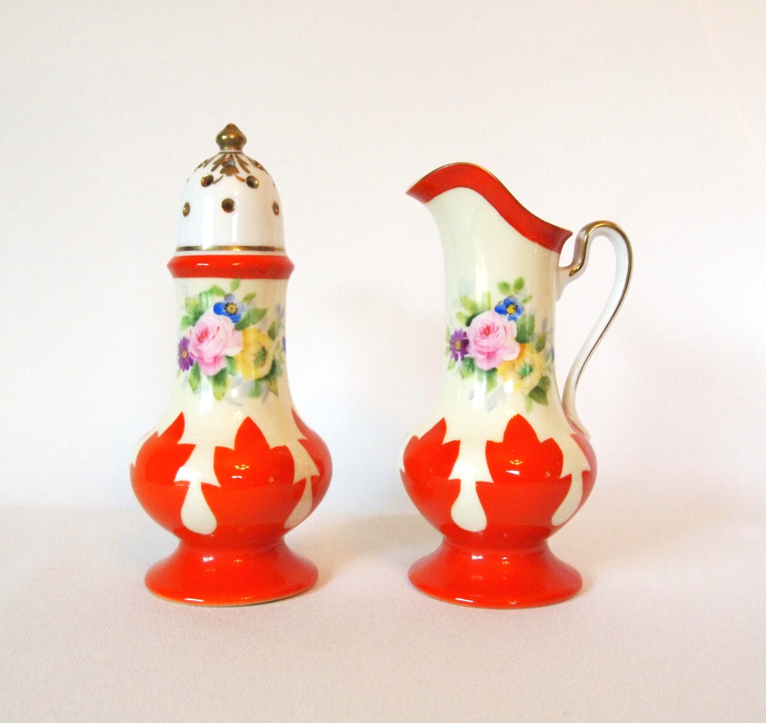 Vintage Art Deco Nippon/Noritake M - Muffineer and Pitcher Breakfast Set - Circa 1935 - Japan