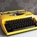 Vibrant Yellow Vintage Typewriter - Triumph Tippa