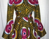 African Wax Print Peplum Jacket