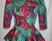 African Wax Print Peplum Top 3
