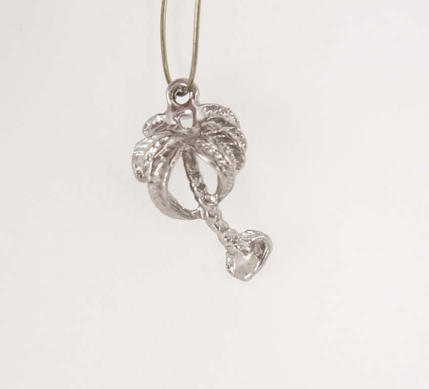 Vintage Sterling Palm Tree Charm Fob Pendant Silver Birthday Wedding Bracelet