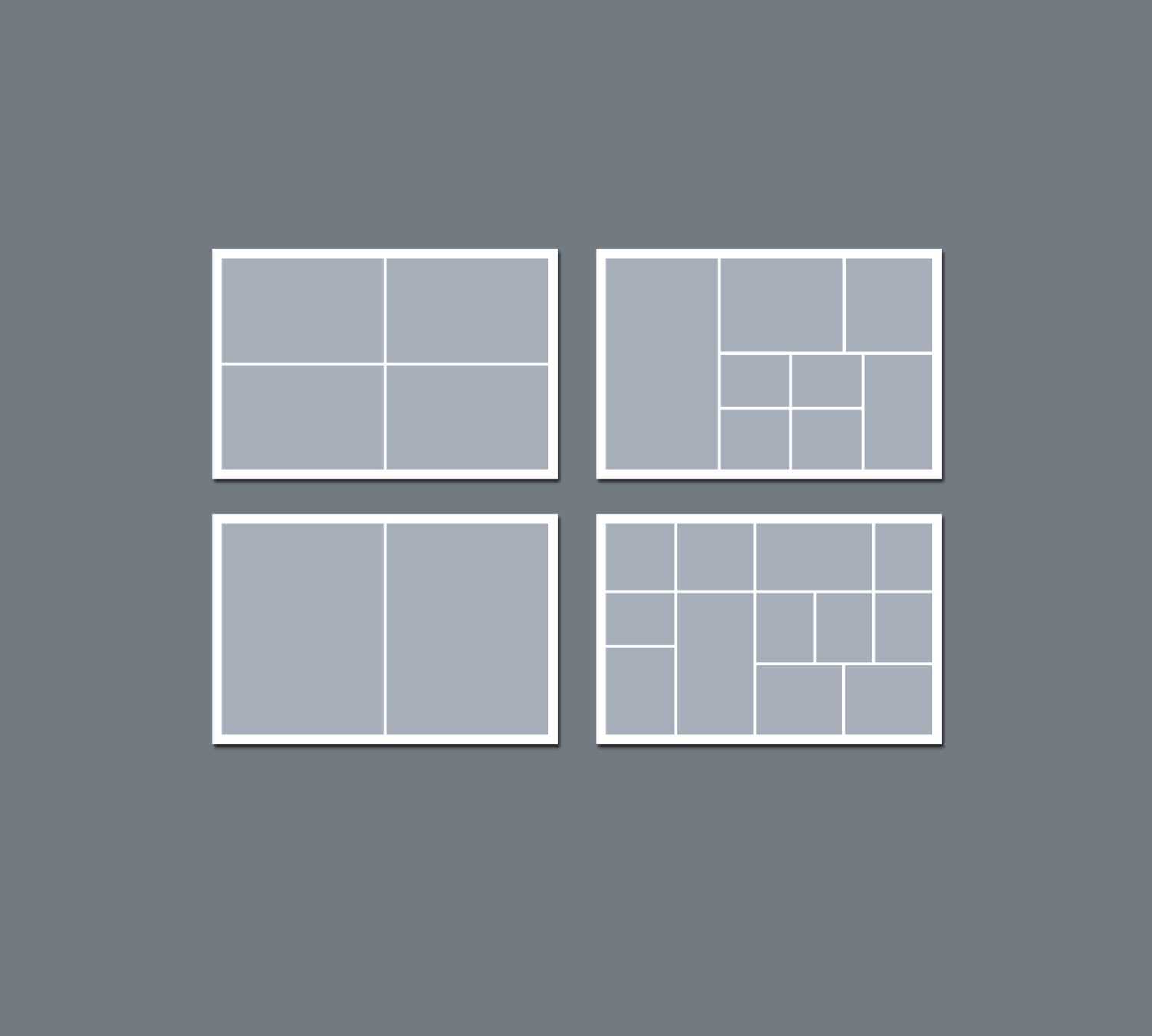 PSD Template, Digtal Photo Collage, Photoshop Template - 6 x 4 - Template Pack - No.3
