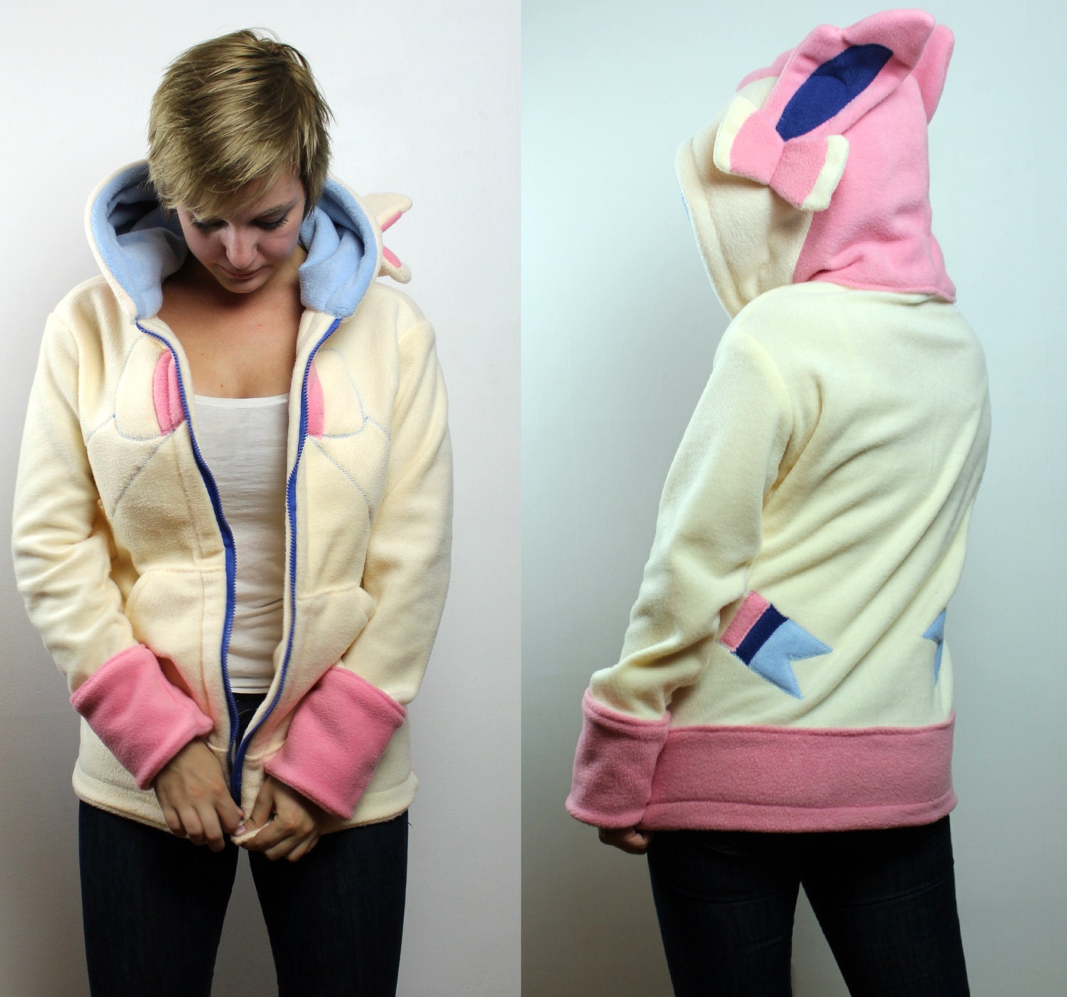 Evolution Pink -- Handmade Anti-Pill Fleece Hoodie / Sweatshirt