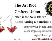 Red is the New Black Glass Bead Earring Kit