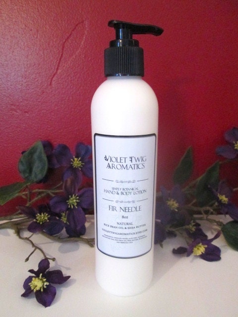 Fir Needle Body Lotion - Natural - Vegan -  Handmade Lotion - For Hands, Body & Face  - Bath and Beauty  - Men - Woman - 8oz with Pump