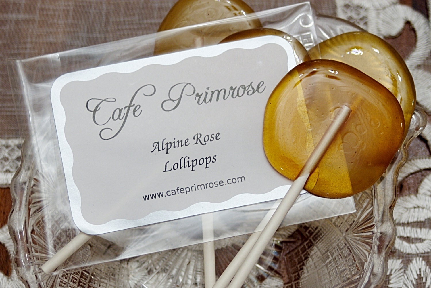 Three Romantic Alpine Rose Lollipops