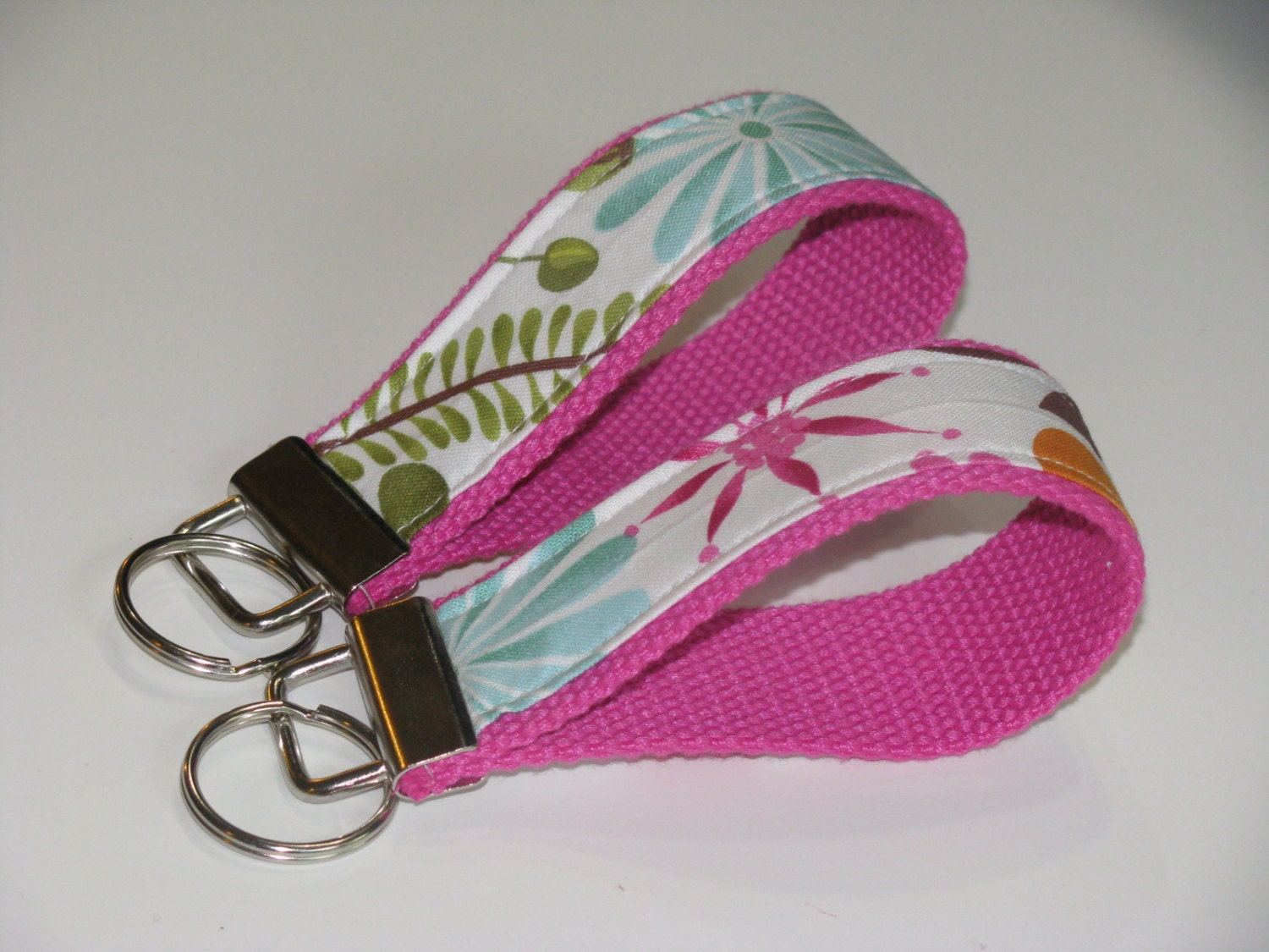 Pink Floral Floral Key Chain