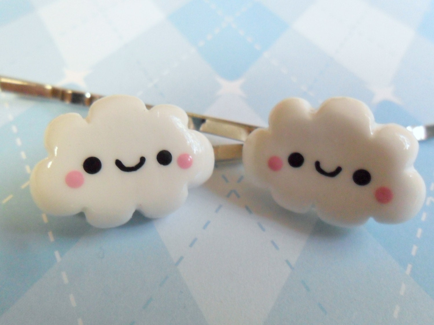 Kawaii Happy Cloud Hairpins Polymer Clay Cute Hair Accessories