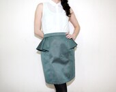 PETITES - M. or L. Stripe Pencil Skirt with Peplum Flounce