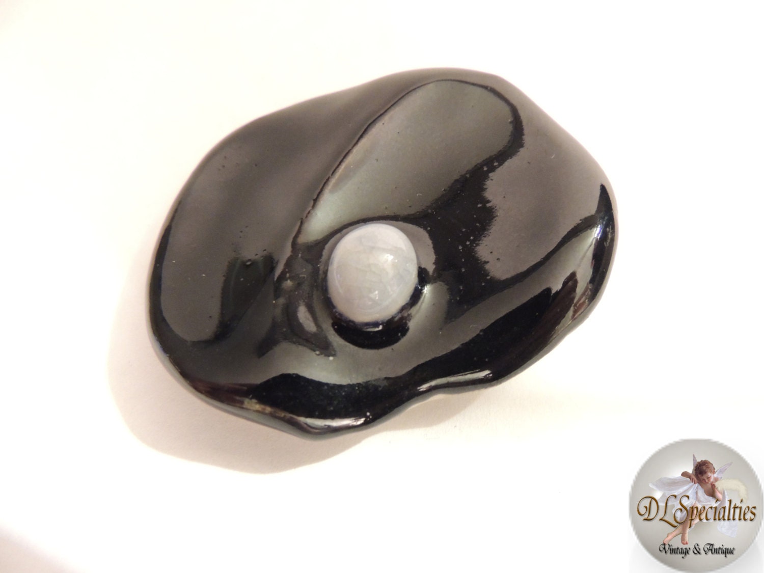 Agate Ceramic Vintage Jewelry Brooch