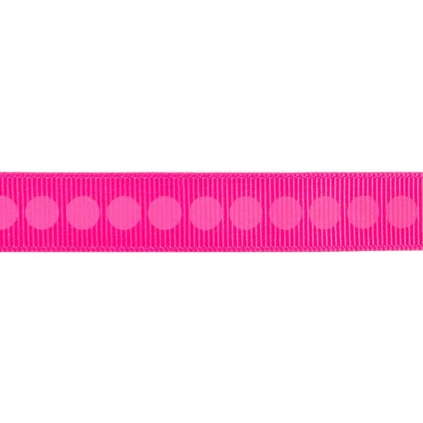 Grosgrain Ribbon Polka Dot Ribbon 5/8" wide Hot Pink Riley Blake Sew Together Accessories Ribbon 1 Yard