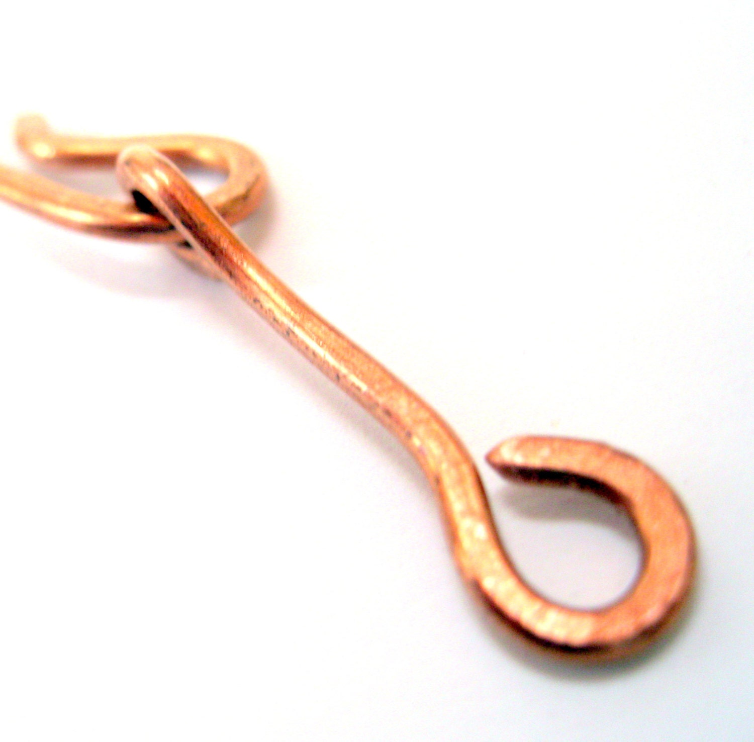 Copper Clasps (Set of 5): hammered 14 gauge recycled wire for jewelry, necklace, metal findings