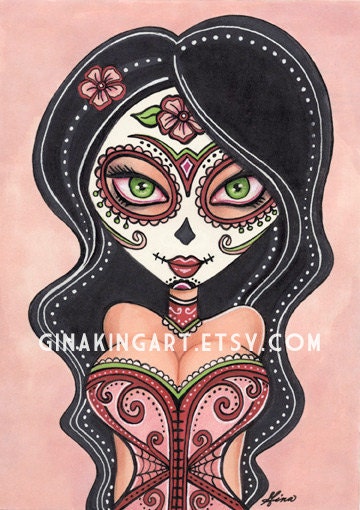 Dia de los Muertos Girl - Original Day of the Dead Art