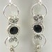 Metal Black Swarovski Crystal Sterling Silver Handmade drop earrings