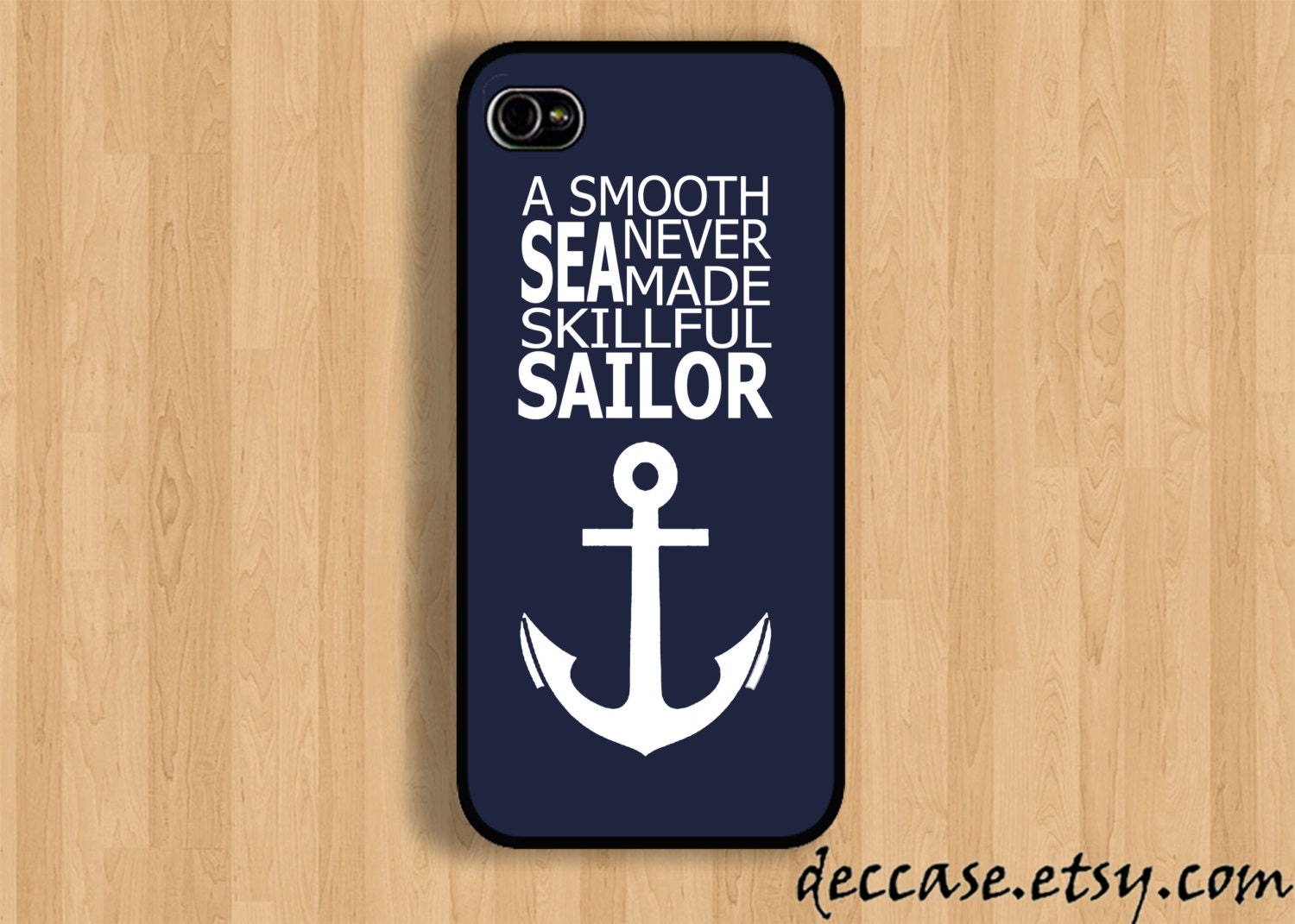 IPHONE 5 CASE White anchor on blue word quote iPhone 4 case iPhone 4S case iPhone case Hard Plastic Case Soft Rubber Case