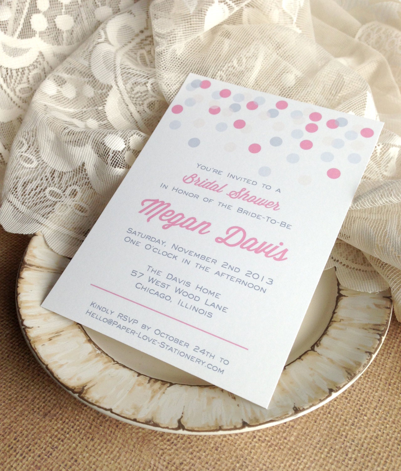 Confetti Bridal Shower Invitation