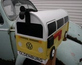 Bay Window Two-Tone Volkswagen Bus Mailbox by TheBusBox Custom made - Choose your color - BayBusBox