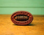HISTORICAL British  Rubber Stamp antique PORT SAID rubber stamp Office in Charge of Works Antique and unusual date and time stamp