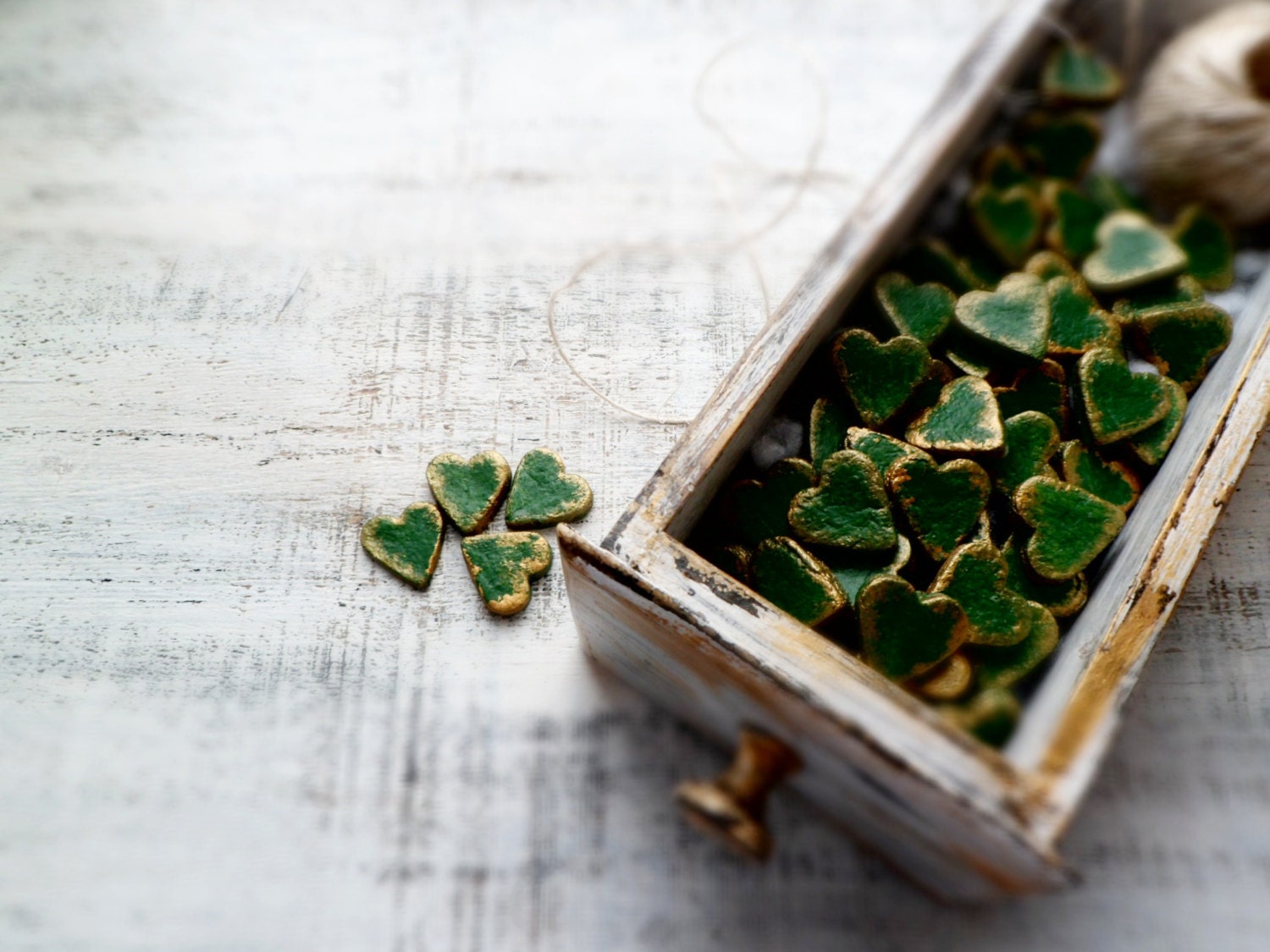 Set of 150 rustic wedding favors heart magnets cottage chic guest favors shabby chic bridal shower sap green mossy green gold