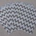 Chevron Stripe Party Favor Bags - Grey and White - Gray and White - 25 Bags