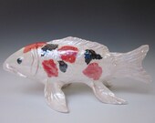 Koi Fish Sculpture - Hand Made Fish - Ceramic Koi, Fish, Koi Sculpture, Carp Fish