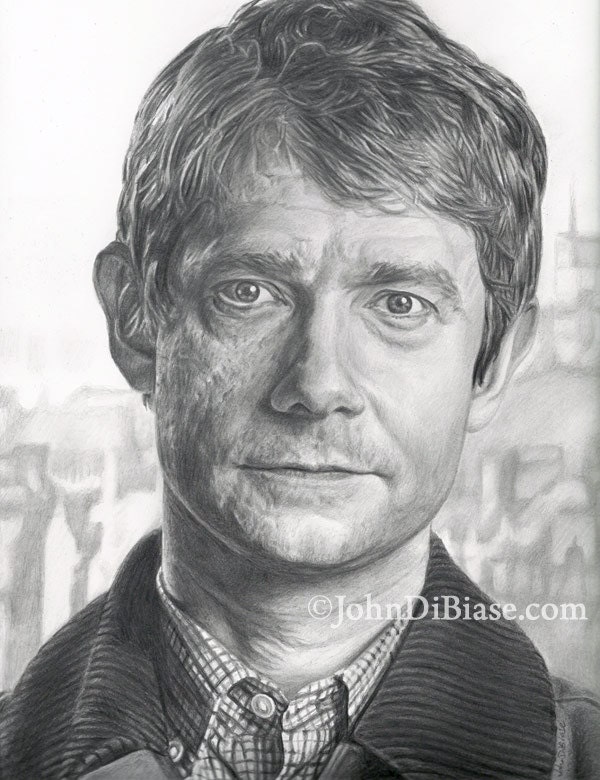 Drawing Print of Martin Freeman as John Watson in Sherlock