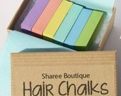 Pastel Shades Hair Chalks - 6 Pack - Temporary Color Pastel Blue, Green, Yellow, Pink, Purple/Lavender & Aqua
