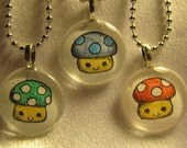Hand-drawn Mushroom Necklaces