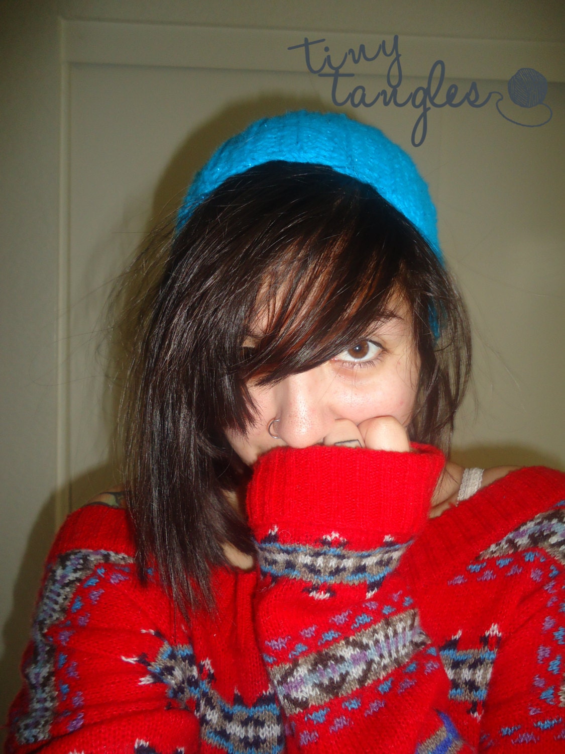 Sparkle Blue Ribbed Beanie