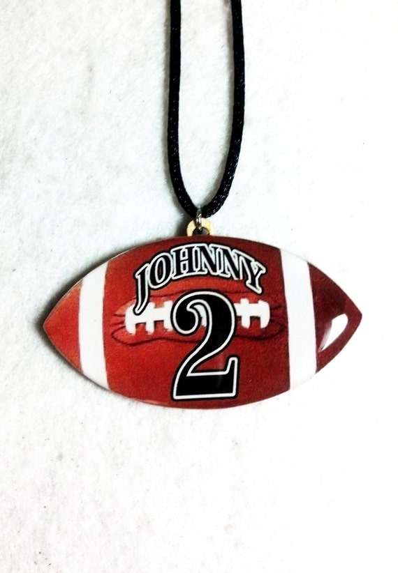 Personalized Football Pendant Necklace Custom Sports Jewelry Players Fans Mom Team Gifts