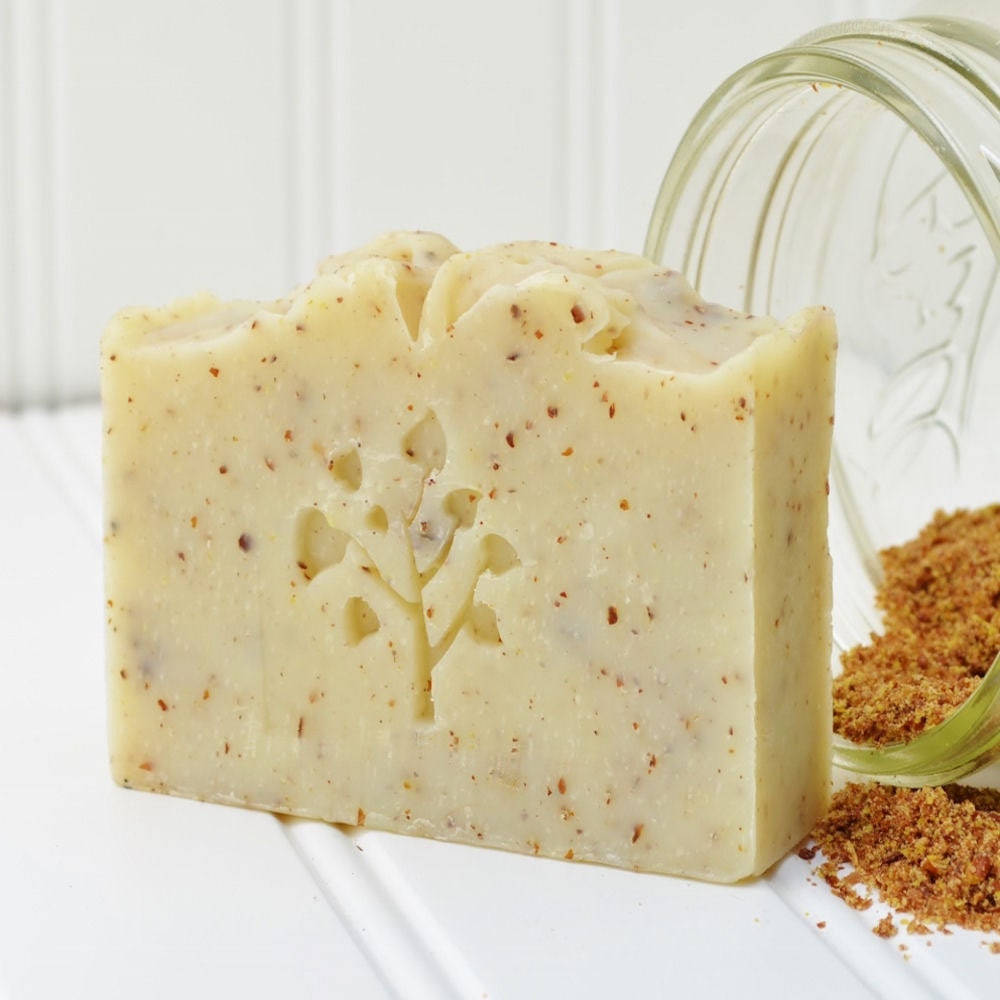 Almond Flax Seed Soap - Natural Botanical Soap, Cold Process Soap, Vegan Soap
