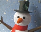 Miniature Snowman quilled ornament