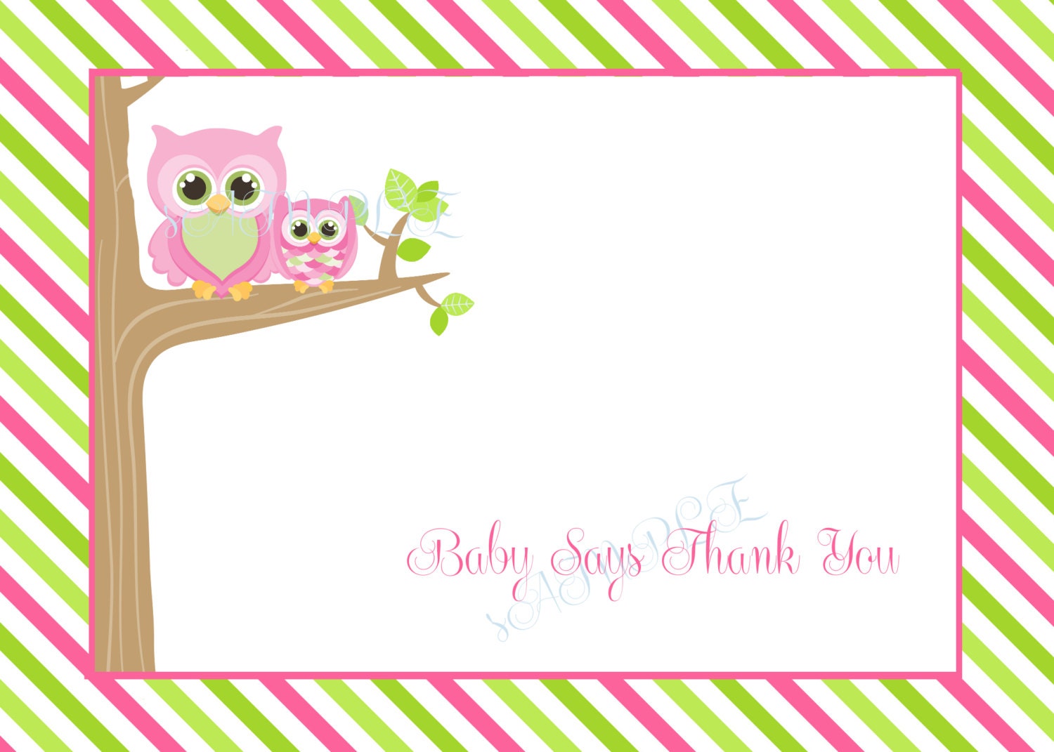 Baby Shower Thank You Notes - Owls