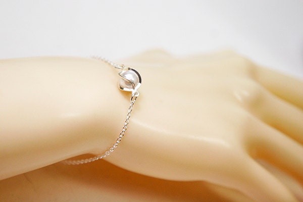 Sterling Silver Plated Filigree Bracelet Anklet, Wedding Jewelry, Modern, Simple, Minimalist, Birthday, Birthstone, Custom Orders Welcome