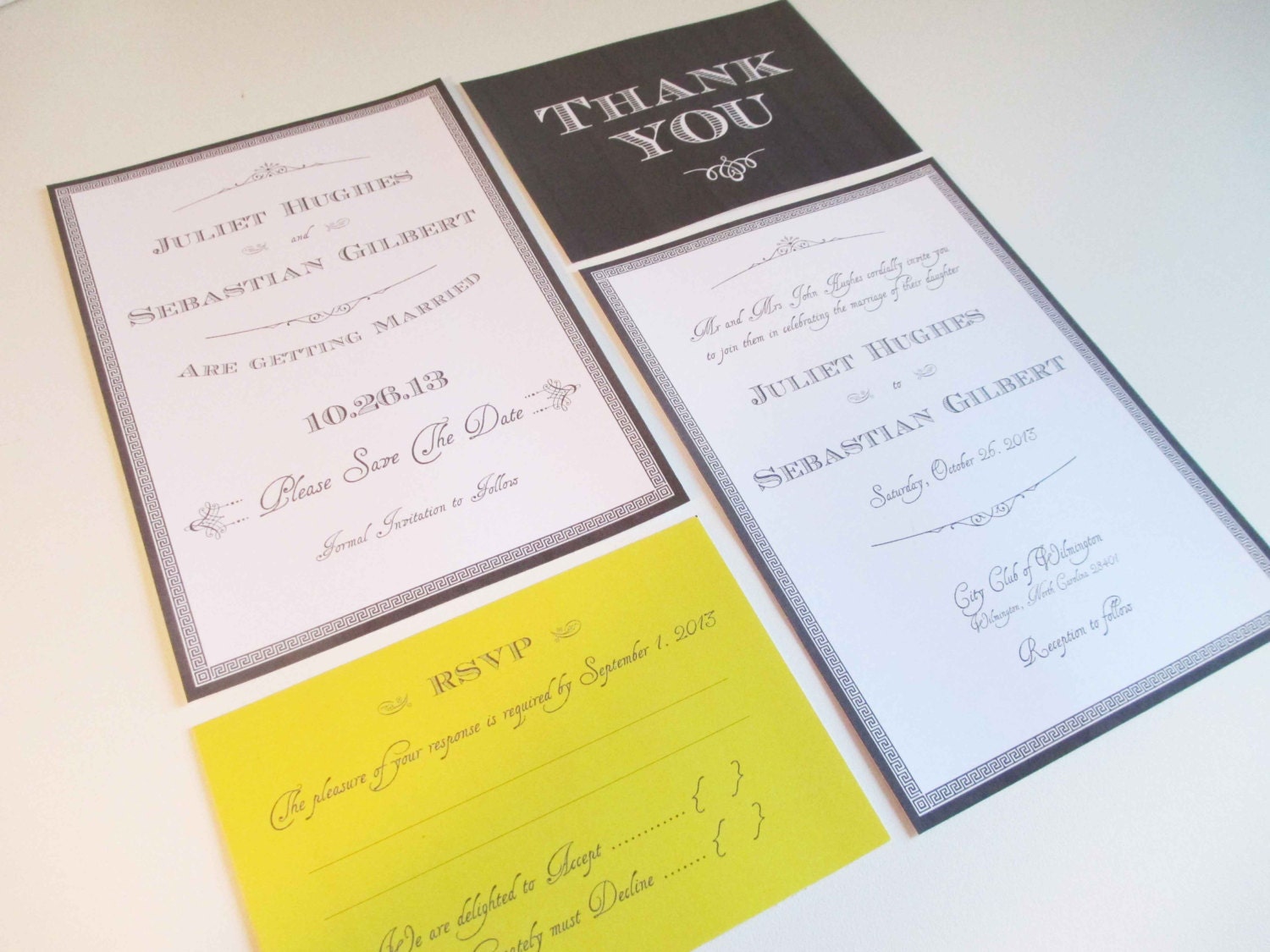 PRINTABLE Color (Colour) Block Wedding Stationery Suite, Set of 4